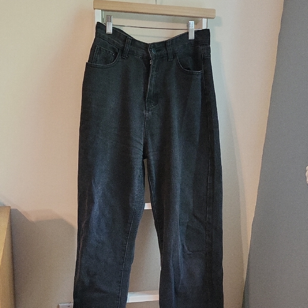 Women's Wide Leg Black Denim Jeans